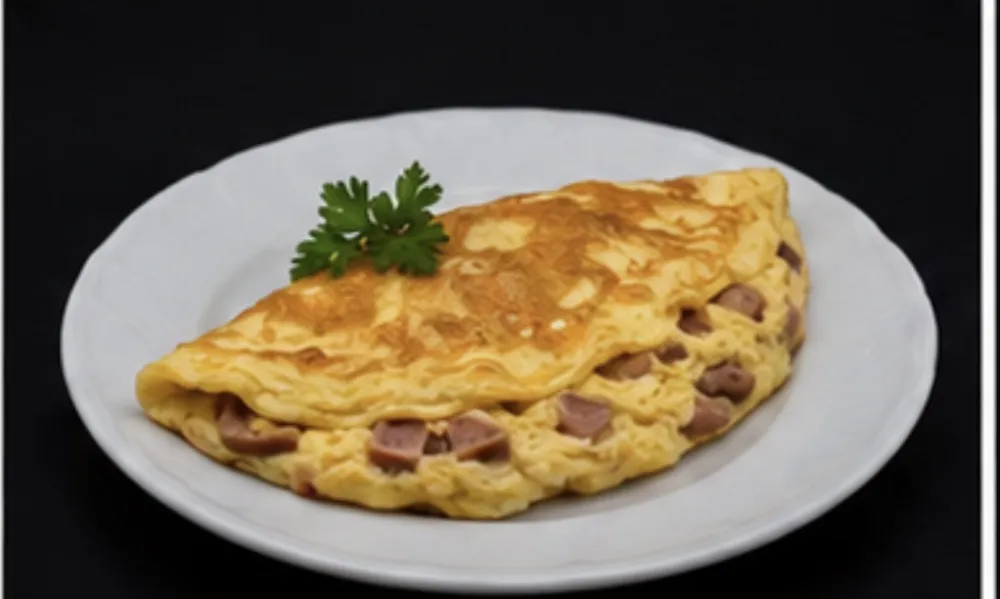 Omletă cu șuncă și cașcaval